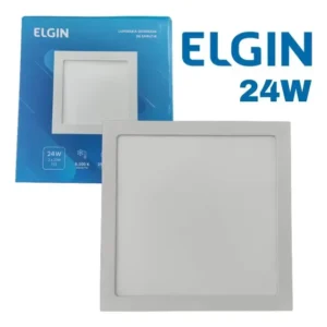 Kit 2 Painel Plafon Led Sobrepor Quadrado 24w 6500k Elgin Estrutura Branco