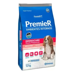 Ração Premier Ambientes Internos Dermacare Adultos Peq 12kg